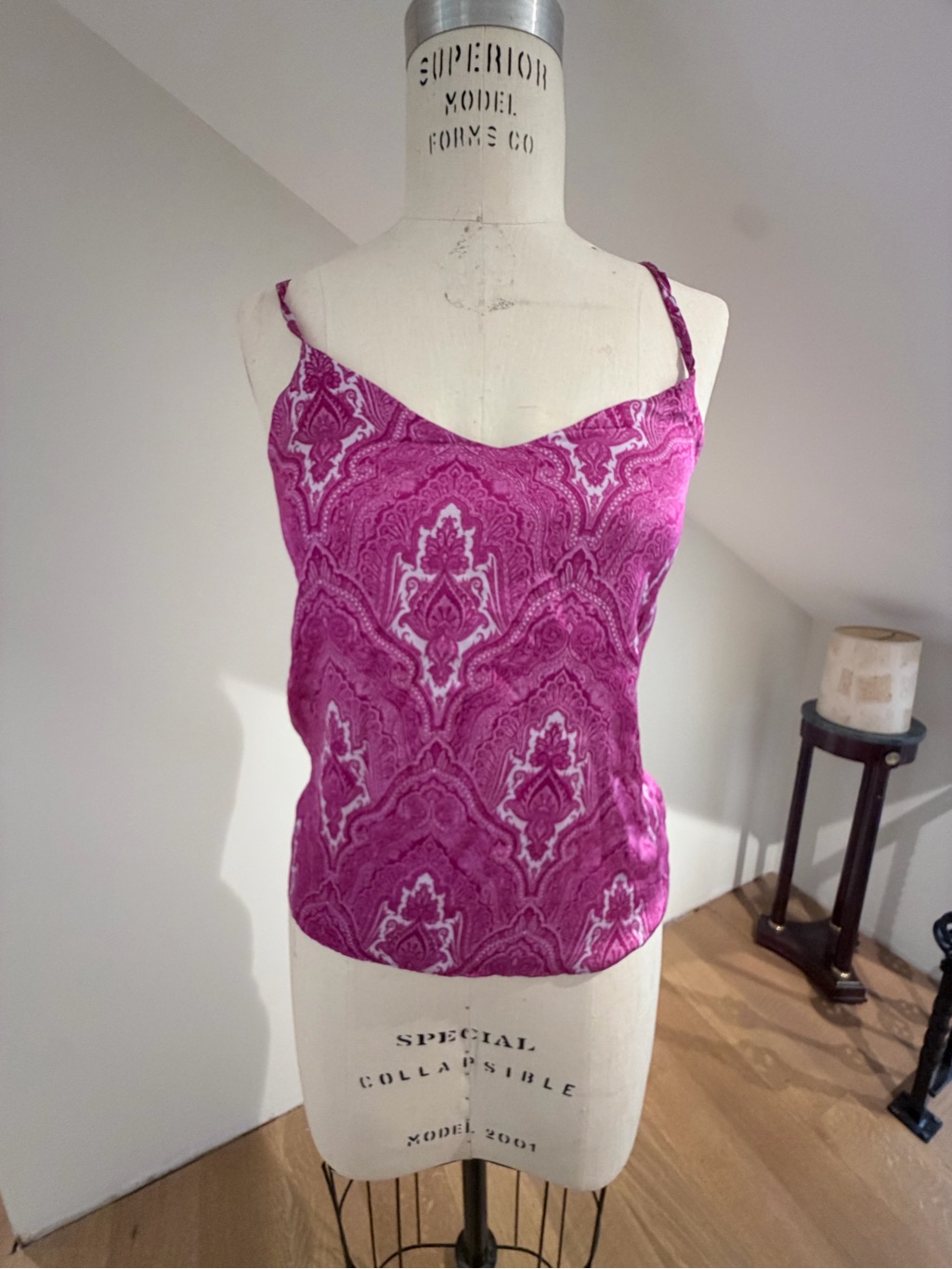 Drew Fuchsia Paisley Satin Cami